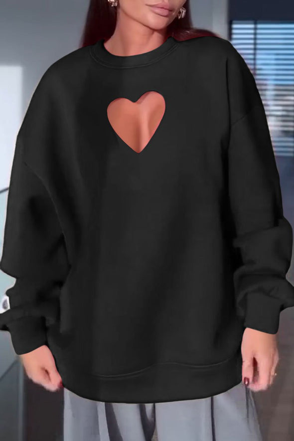 Women's Fashion Heart Hollow Sweatshirt