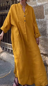 Women's V-neck Long-sleeved Casual Dress