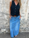 Denim Slit Long Skirt