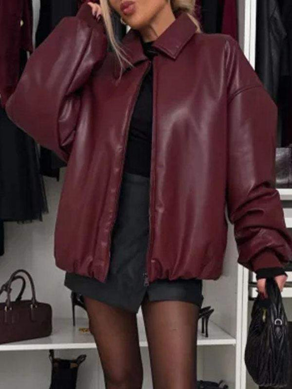 Women's Solid Color Lapel Jacket