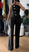 Women's Tube Top Button Slim Fit Suit