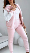 Women's Hooded Long-sleeved Contrasting Color Casual Suit