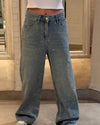 Women's Rhinestone Wide-leg Casual Jeans