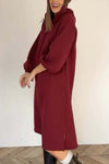 Women's Casual Solid Color Slit Hooded Sports Dress