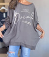 Women's Casual Letter Print Round Neck Sweatshirt