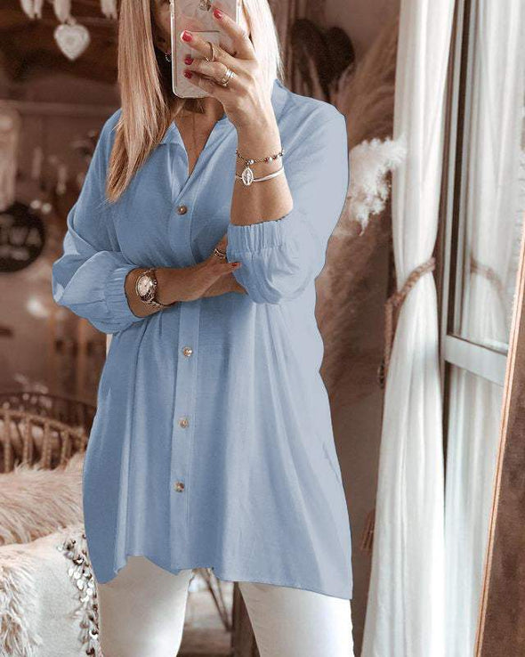 Stylish Plain Women's Shirt Tops