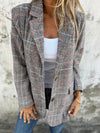 Casual Lapel Plaid Blazer