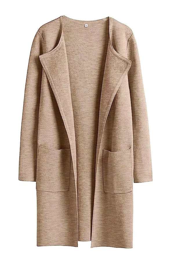 Women's Solid Long Knit Lightweight Cardigan