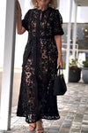 Women's Elegant Lace Round Neck Strap Dress