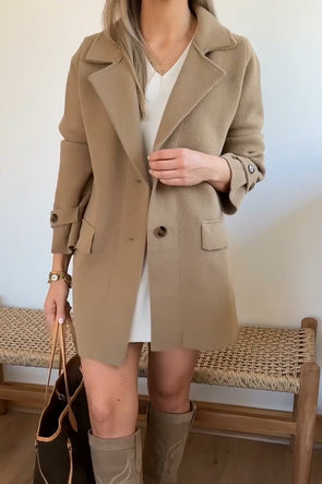 Women's Spring Casual Solid Color Lapel Suit Jacket